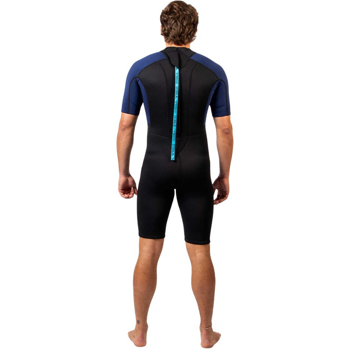 2026 Gul Mens G-Force Natur 3/2mm Back Zip Shorty Wetsuit GF3305-BKNA - Black / Navy